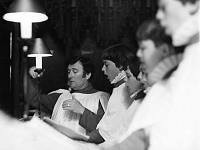 John Sanders with the Choristers of Gloucester Cathedral